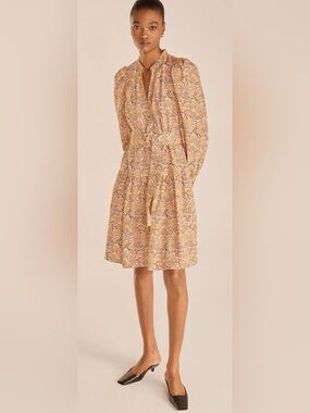 Rebecca Taylor Speckled Fleur Puff Sleeve Dress